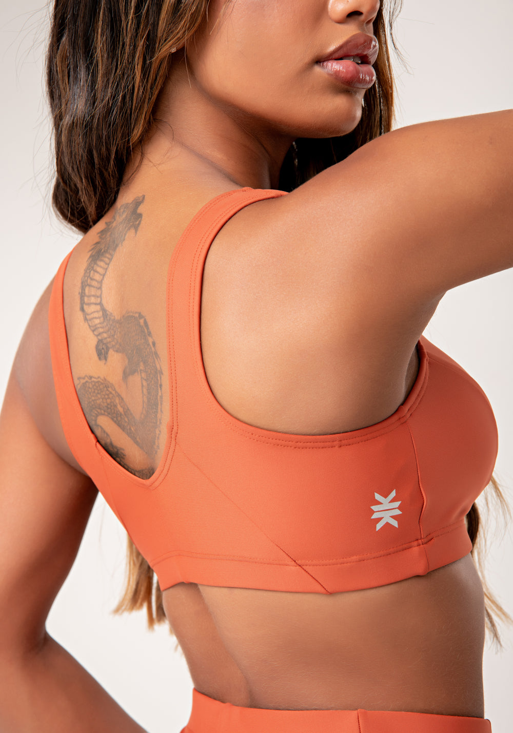 Top Fitness Feminino Terracota Com Franzido Lush Dlk