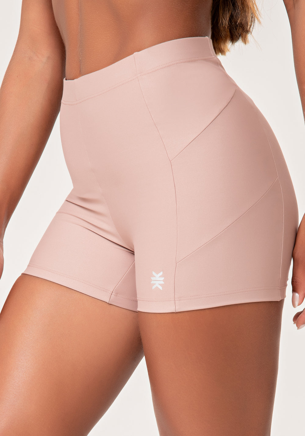 Short Fitness Feminino Nude Com Recortes Lush Dlk