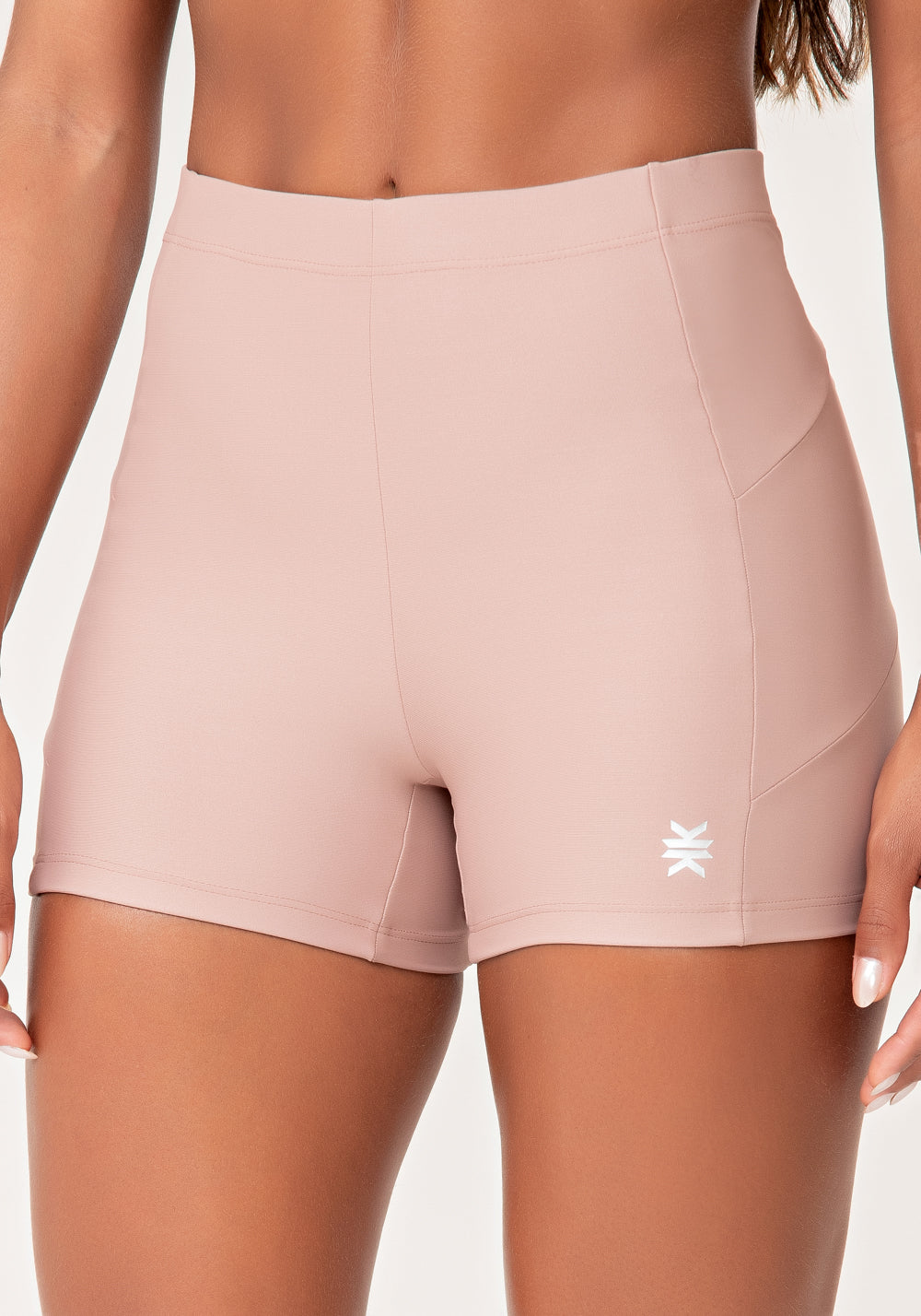 Short Fitness Feminino Nude Com Recortes Lush Dlk