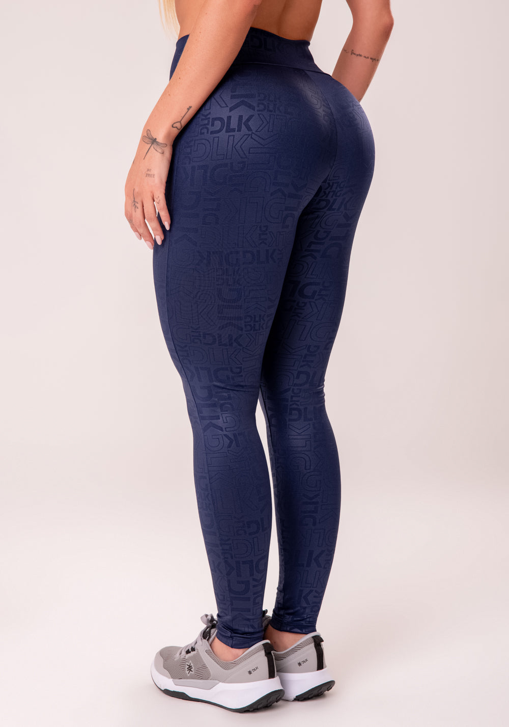 Legging Fitness Feminina Azul Marinho Logomania Reflections Dlk