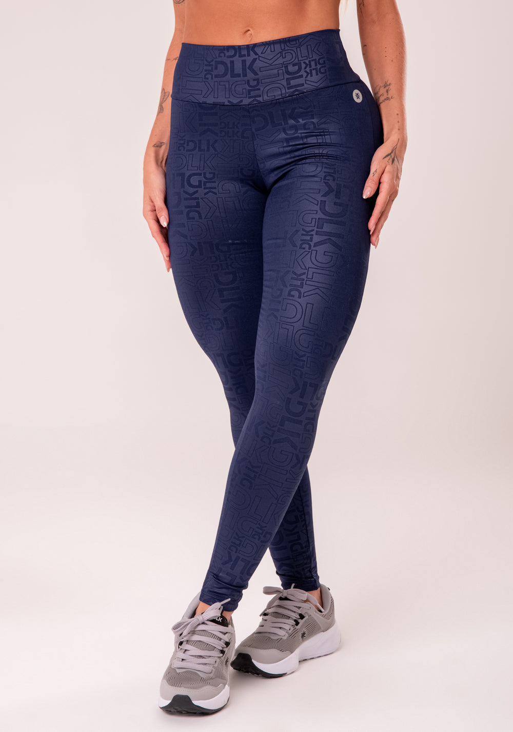 Legging Fitness Feminina Azul Marinho Logomania Reflections Dlk