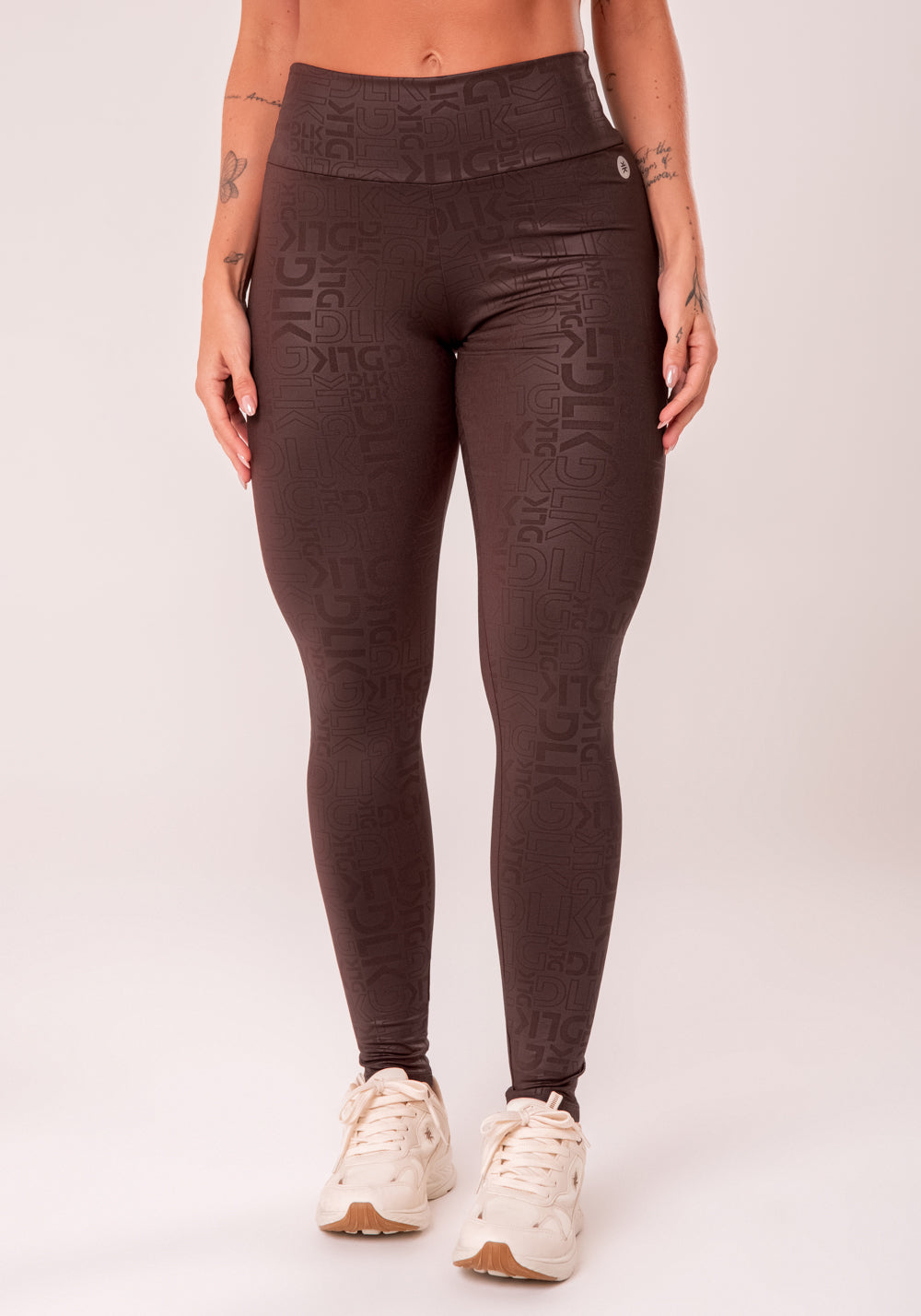 Legging Fitness Feminina Marrom Logomania Reflections Dlk