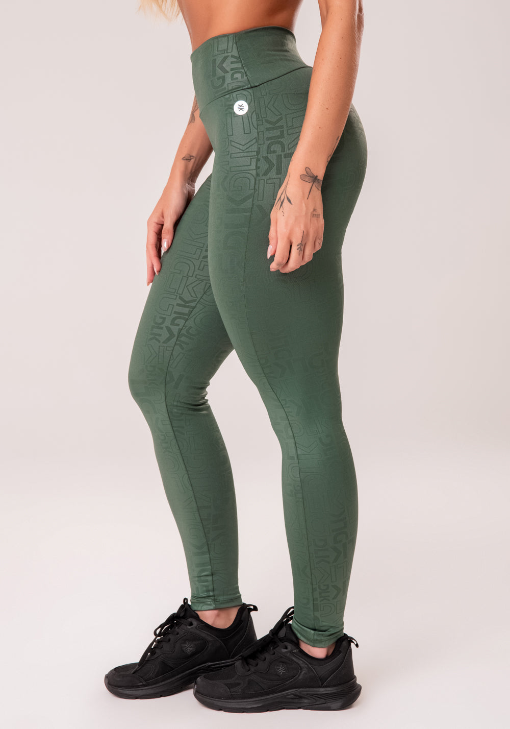 Legging Fitness Feminina Verde Logomania Reflections Dlk