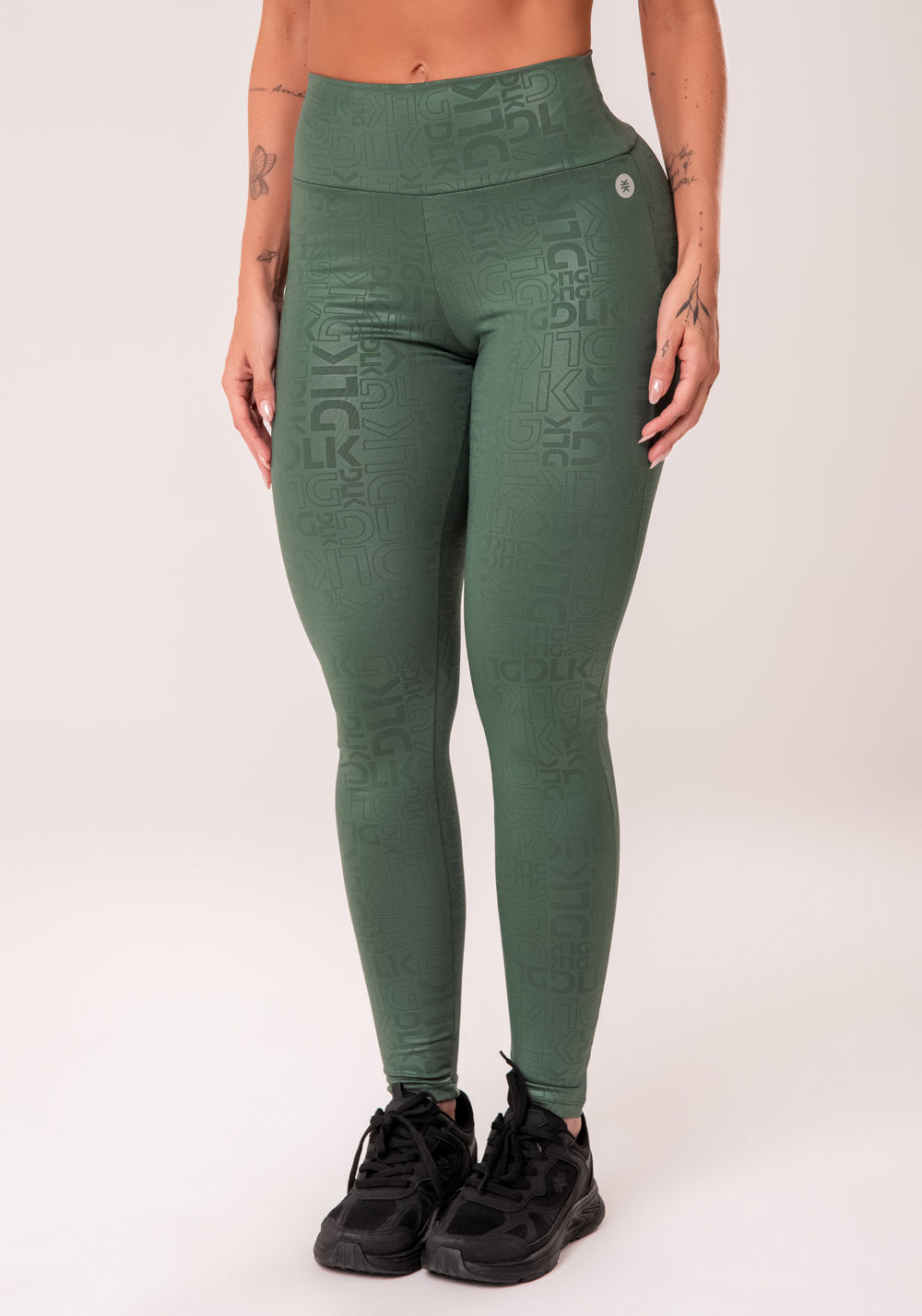 Legging Fitness Feminina Verde Logomania Reflections Dlk