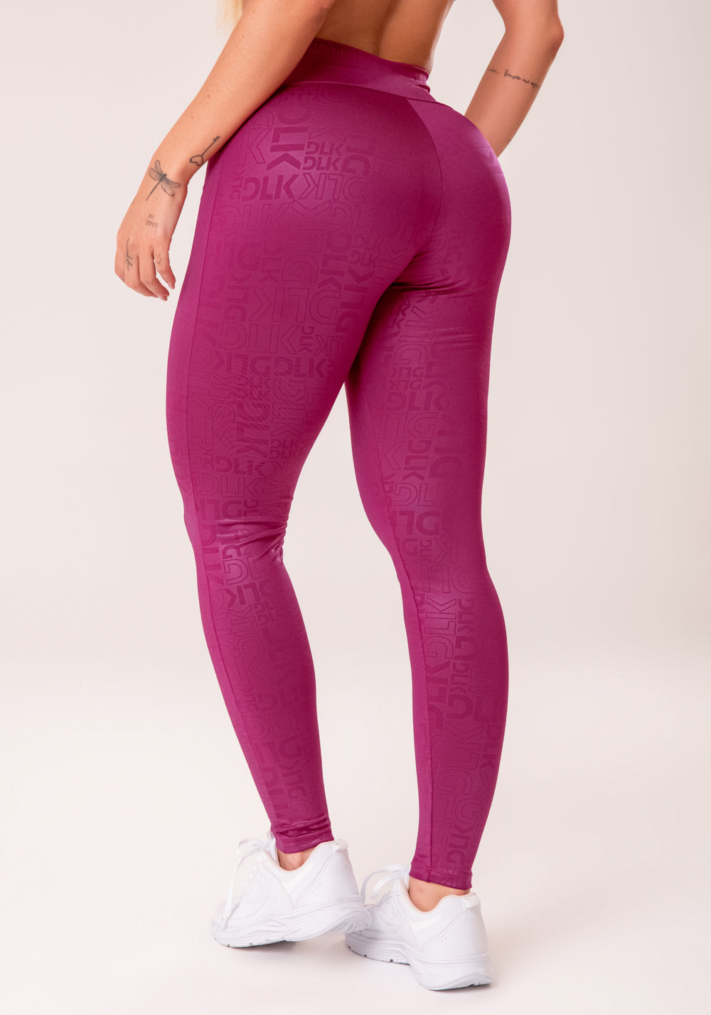 Legging Fitness Feminina Vinho Logomania Reflections Dlk