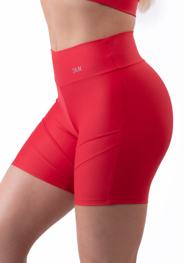 Short Vermelho Com Recorte Básico Dlk