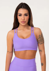 Top Fitness Feminino Lavanda Com Alça Dupla Aura Dlk
