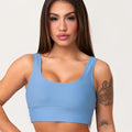 Top Fitness Feminino Azul Com Alça Larga Aura Dlk