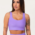 Top Fitness Feminino Lavanda Com Alça Larga Aura Dlk