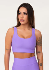 Top Fitness Feminino Lavanda Com Alça Larga Aura Dlk
