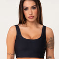 Top Fitness Feminino Preto Com Alça Larga Aura Dlk