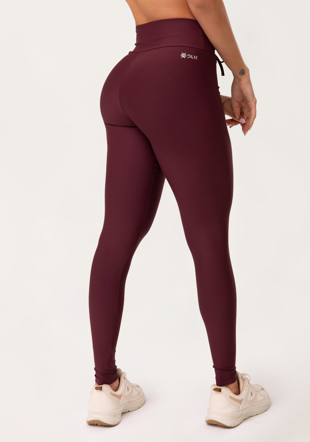 Legging Fitness Feminina Vinho Com Franzido E Amarração Aura Dlk