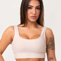 Top Fitness Feminino Nude Com Alça Larga Aura Dlk