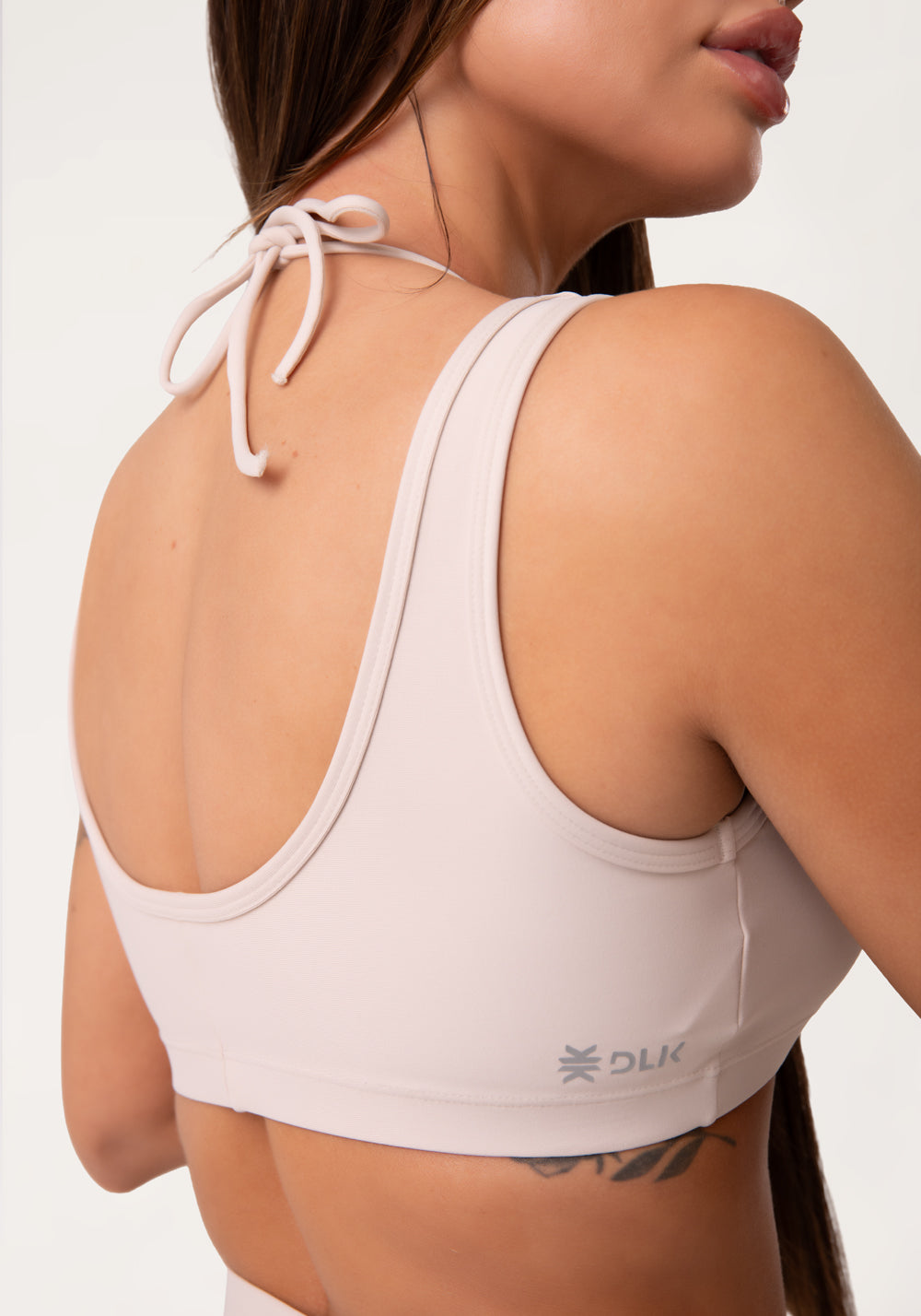 Top Fitness Feminino Nude Com Franzido E Amarração Aura Dlk