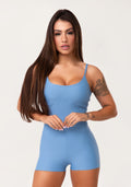 Macaquinho Fitness Feminino Curto Azul Aura Dlk