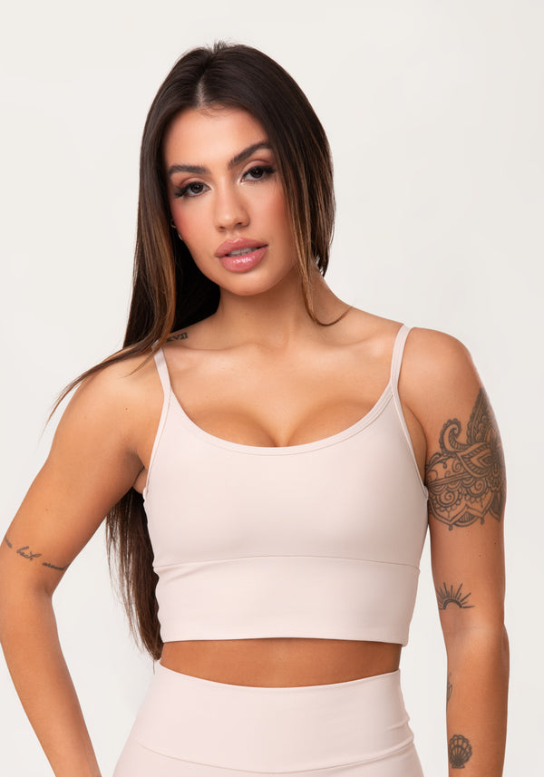 Top Fitness Feminino Nude Com Bojo Aura Dlk