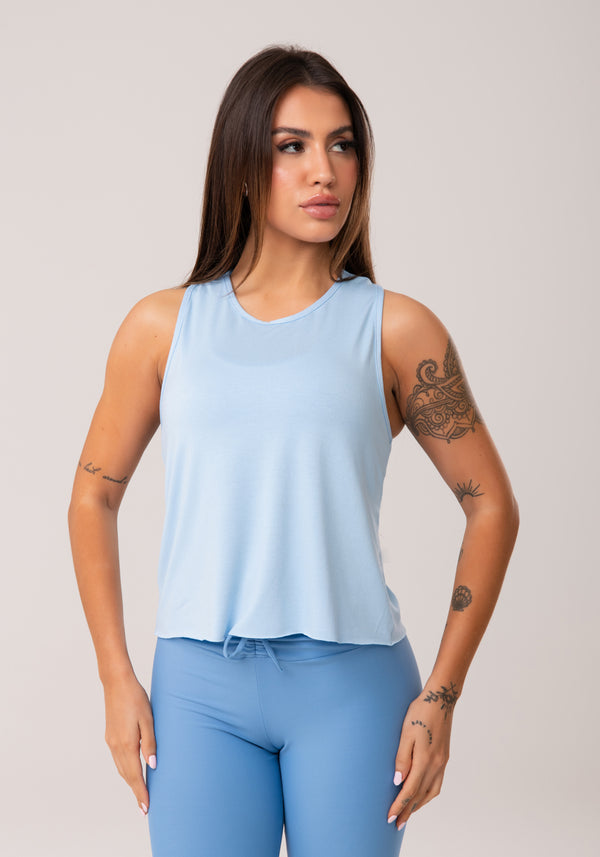 Cropped Feminino Azul Claro Aura Dlk