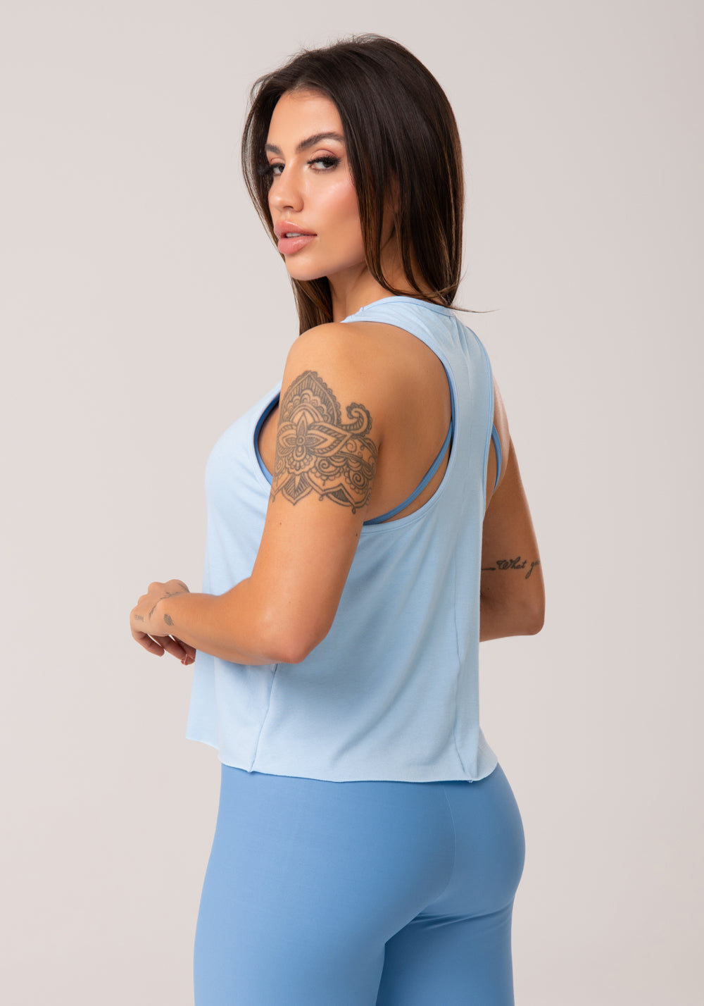 Cropped Feminino Azul Claro Aura Dlk