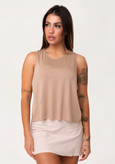 Cropped Fitness Feminino Capuccino Aura Dlk