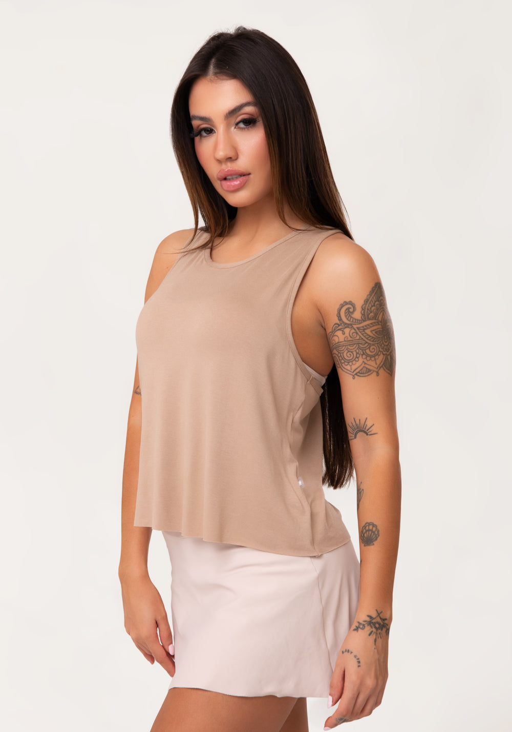 Cropped Fitness Feminino Capuccino Aura Dlk