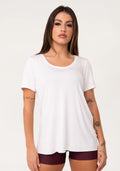 Blusa T-shirt Fitness Feminina Off White Aura Dlk