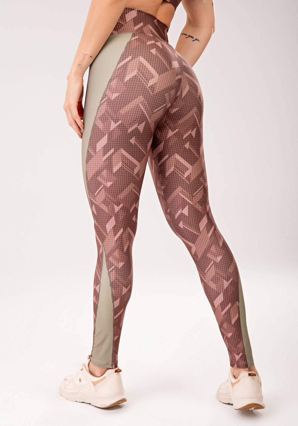 Legging Fitness Feminina Estampada Brave Marrom Printed Mousse Dlk