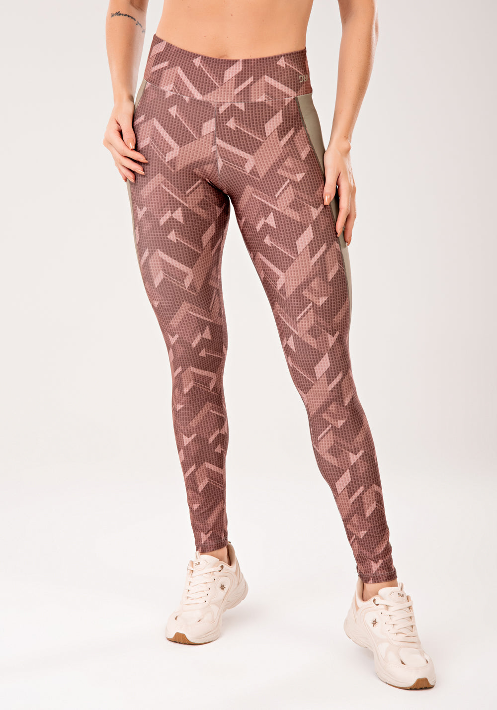 Legging Fitness Feminina Estampada Brave Marrom Printed Mousse Dlk
