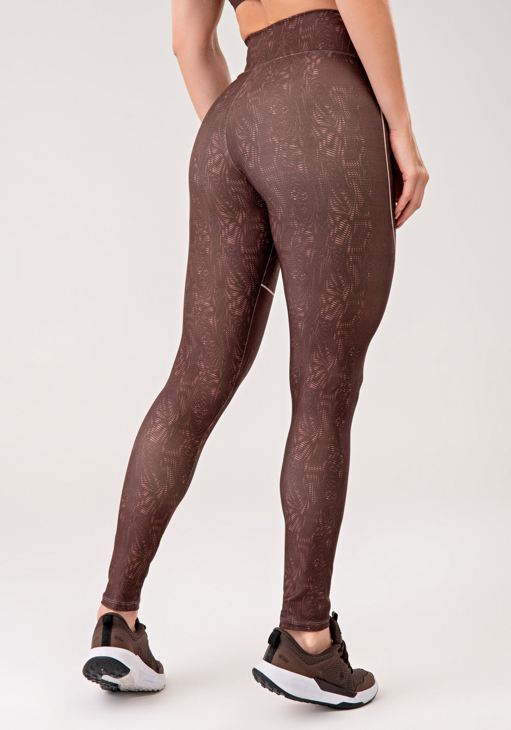 Legging Fitness Feminina Estampada Energy Marrom Printed Mousse Dlk