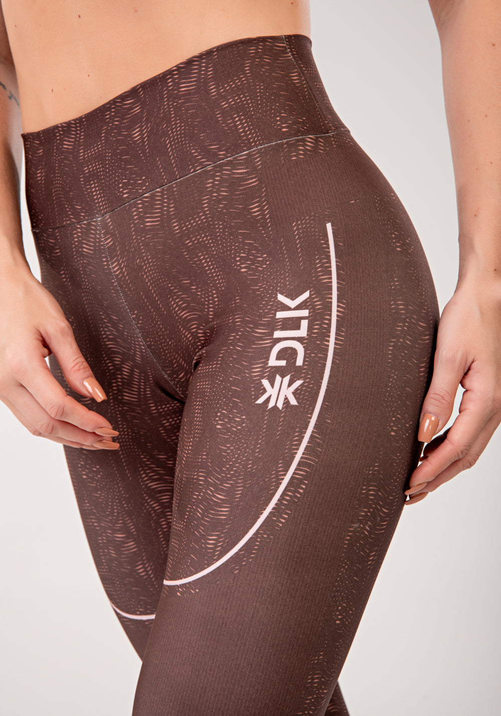 Legging Fitness Feminina Estampada Energy Marrom Printed Mousse Dlk