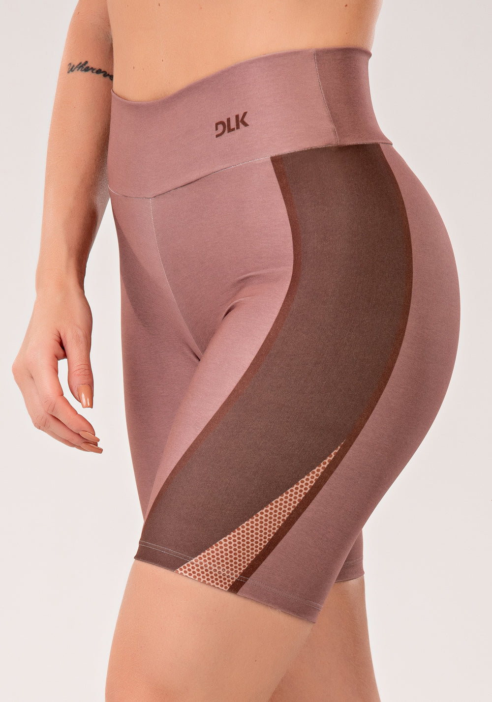 Bermuda Fitness Feminina Estampada Belive Marrom Printed Mousse Dlk