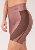 Bermuda Fitness Feminina Estampada Belive Marrom Printed Mousse Dlk