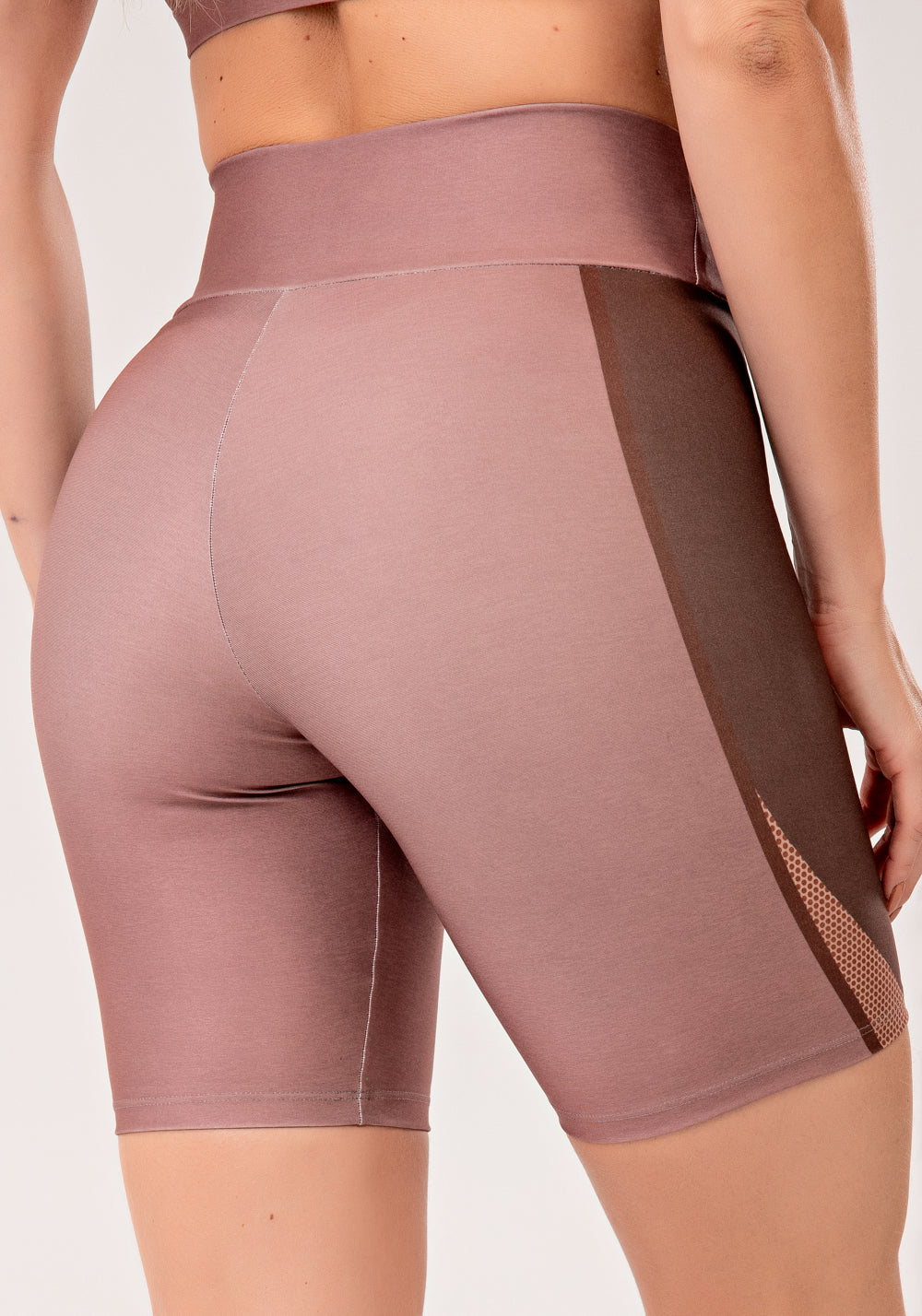 Bermuda Fitness Feminina Estampada Belive Marrom Printed Mousse Dlk