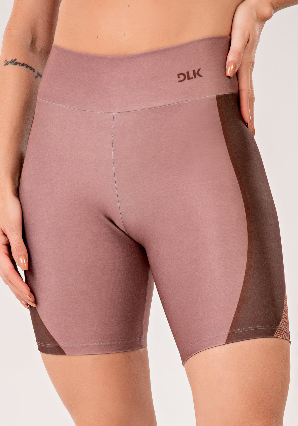 Bermuda Fitness Feminina Estampada Belive Marrom Printed Mousse Dlk