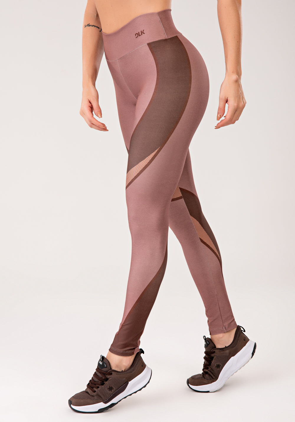 Legging Fitness Feminina Estampada Belive Marrom Printed Mousse Dlk