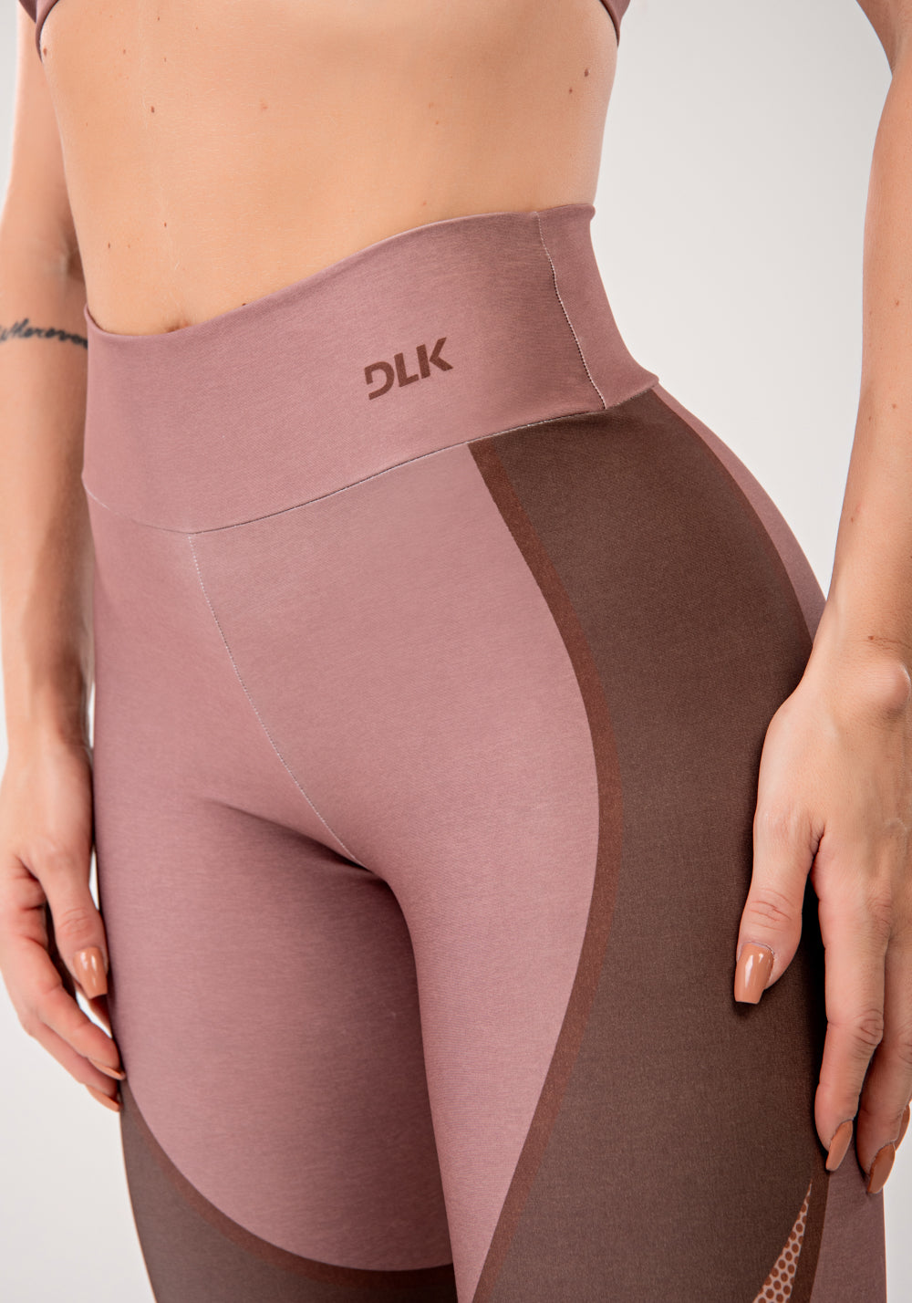 Legging Fitness Feminina Estampada Belive Marrom Printed Mousse Dlk