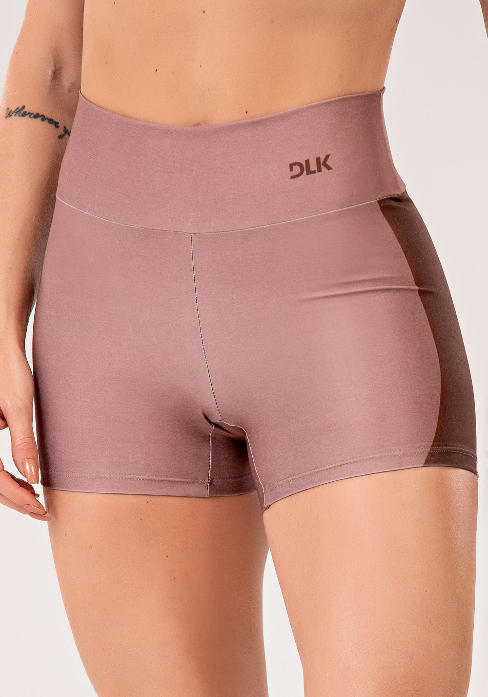 Short Fitness Feminino Estampado Belive Marrom Printed Mousse Dlk
