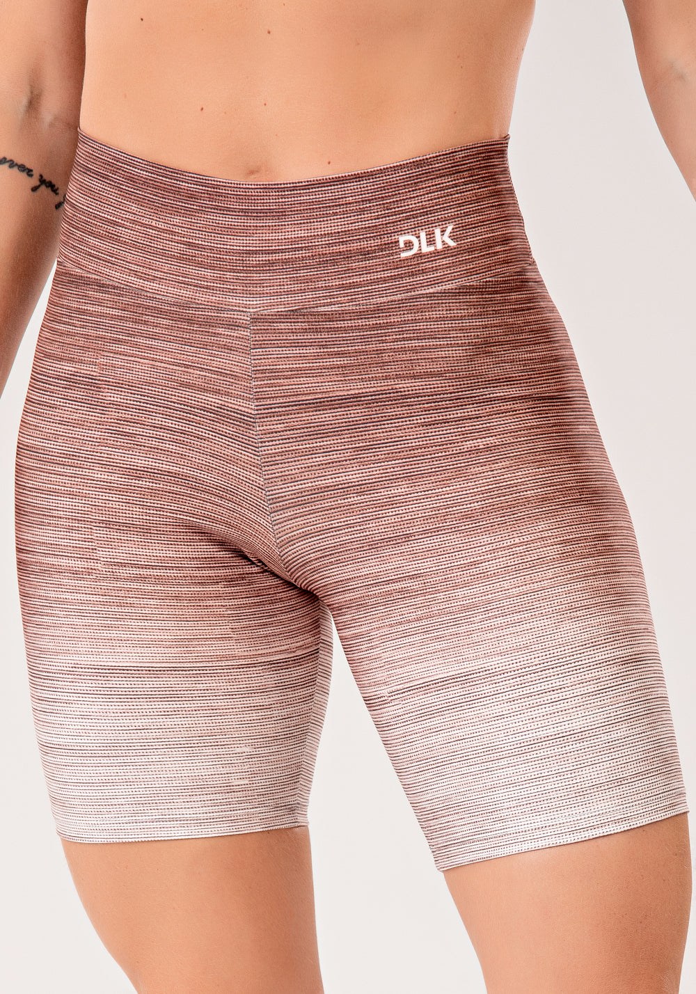 Bermuda Fitness Feminina Estampada Melange Degradê Marrom Printed Mousse Dlk