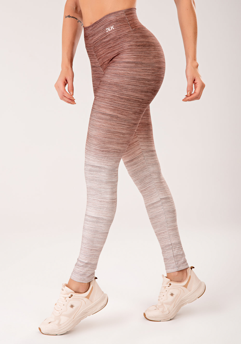 Legging Fitness Feminina Estampada Melange Degradê Marrom Printed Mousse Dlk