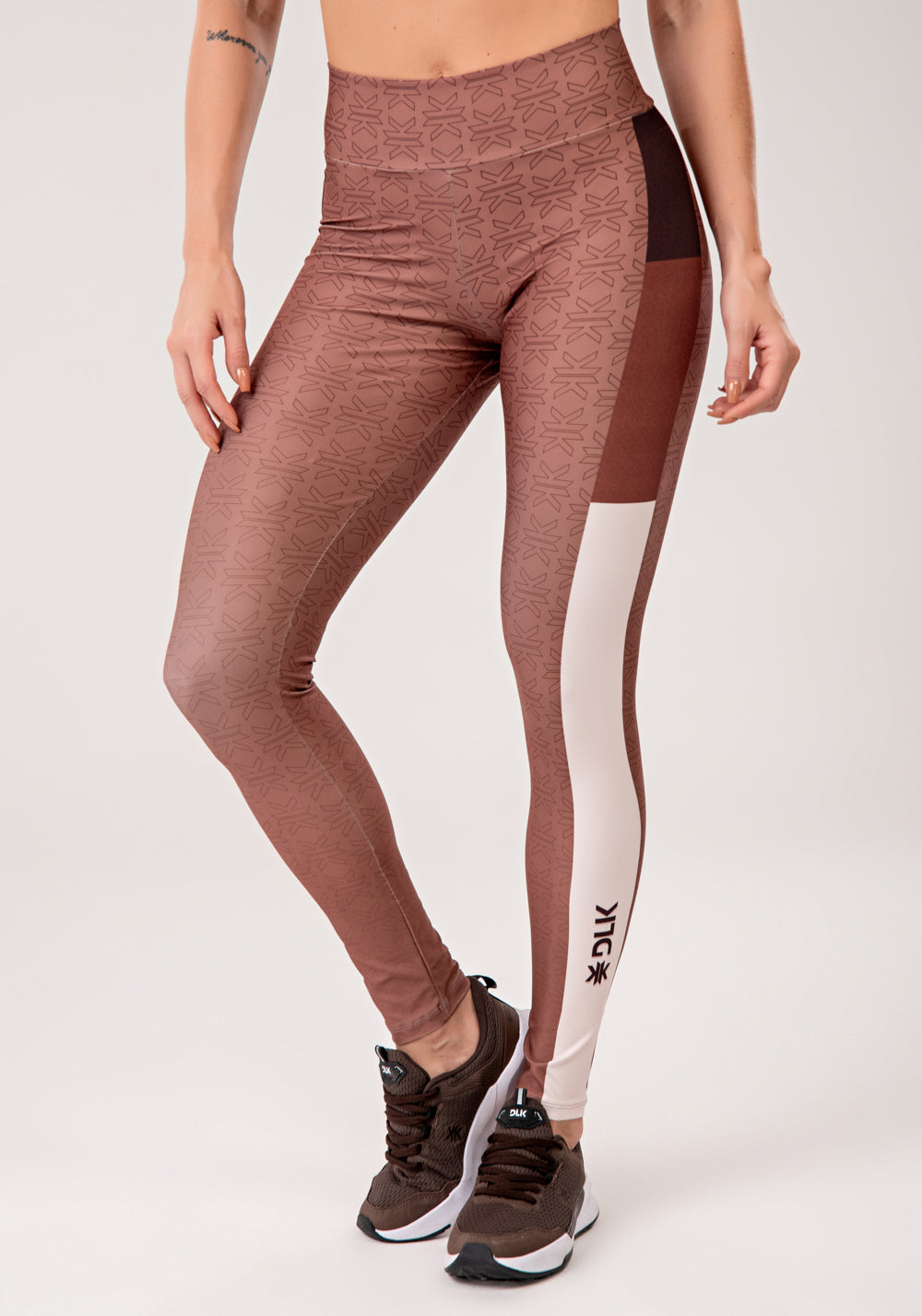 Legging Fitness Feminina Estampada Motivation Marrom Printed Mousse Dlk