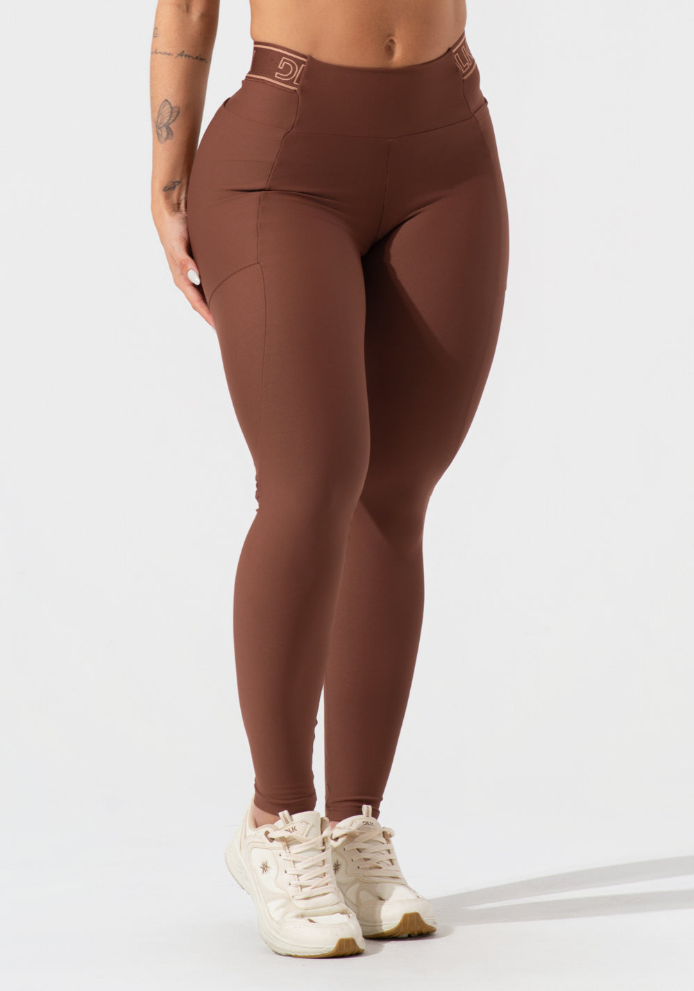 Legging Fitness Feminina Com Bolsos E Elástico No Cós Activity Dlk Marrom