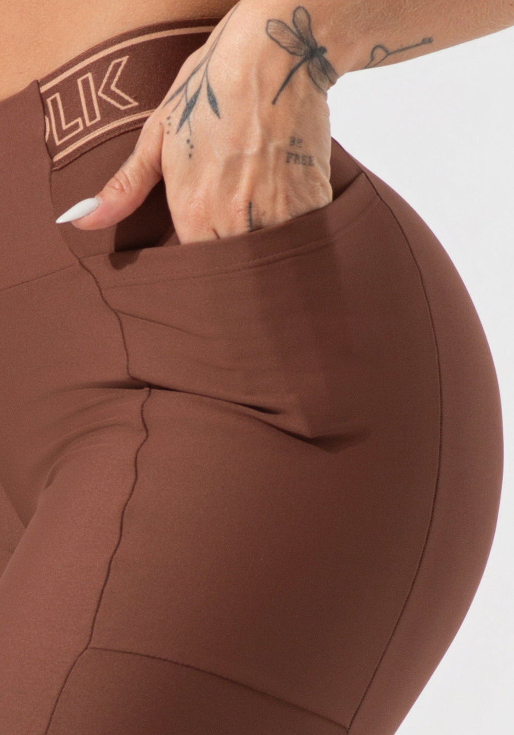 Legging Fitness Feminina Com Bolsos E Elástico No Cós Activity Dlk Marrom