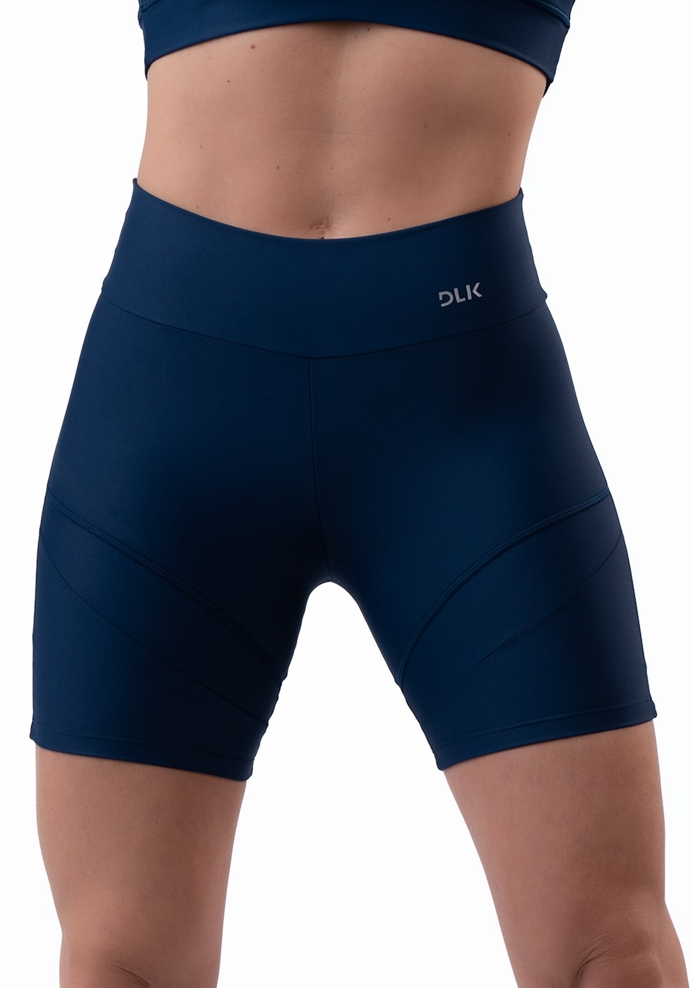 Short Azul Marinho Com Recortes Básico Dlk