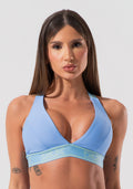 Top Fitness Feminino Com Bojo E Alças Cruzadas De Elástico Activity Dlk Azul