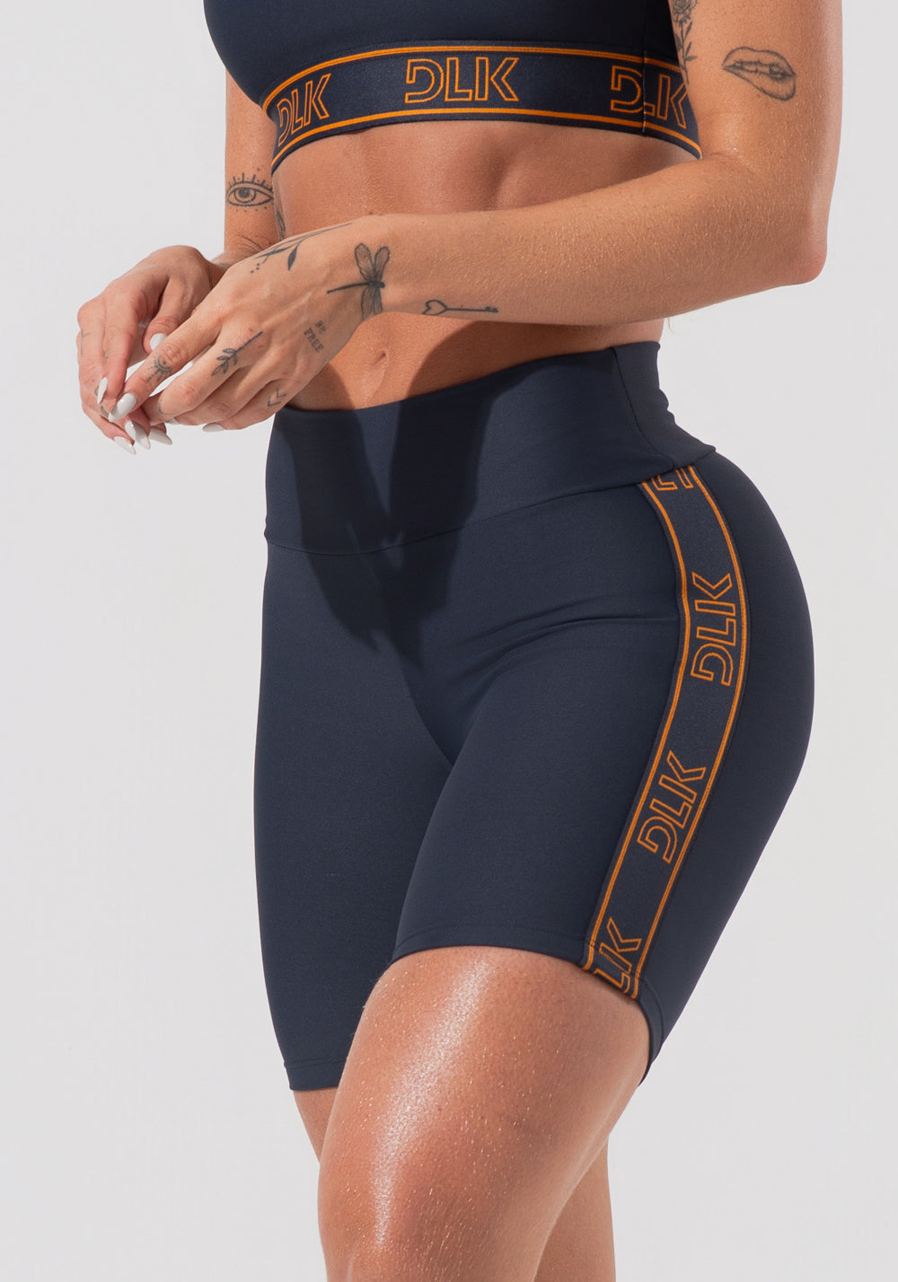 Bermuda Fitness Feminina Com Elástico Largo Lateral Activity Dlk Grafite