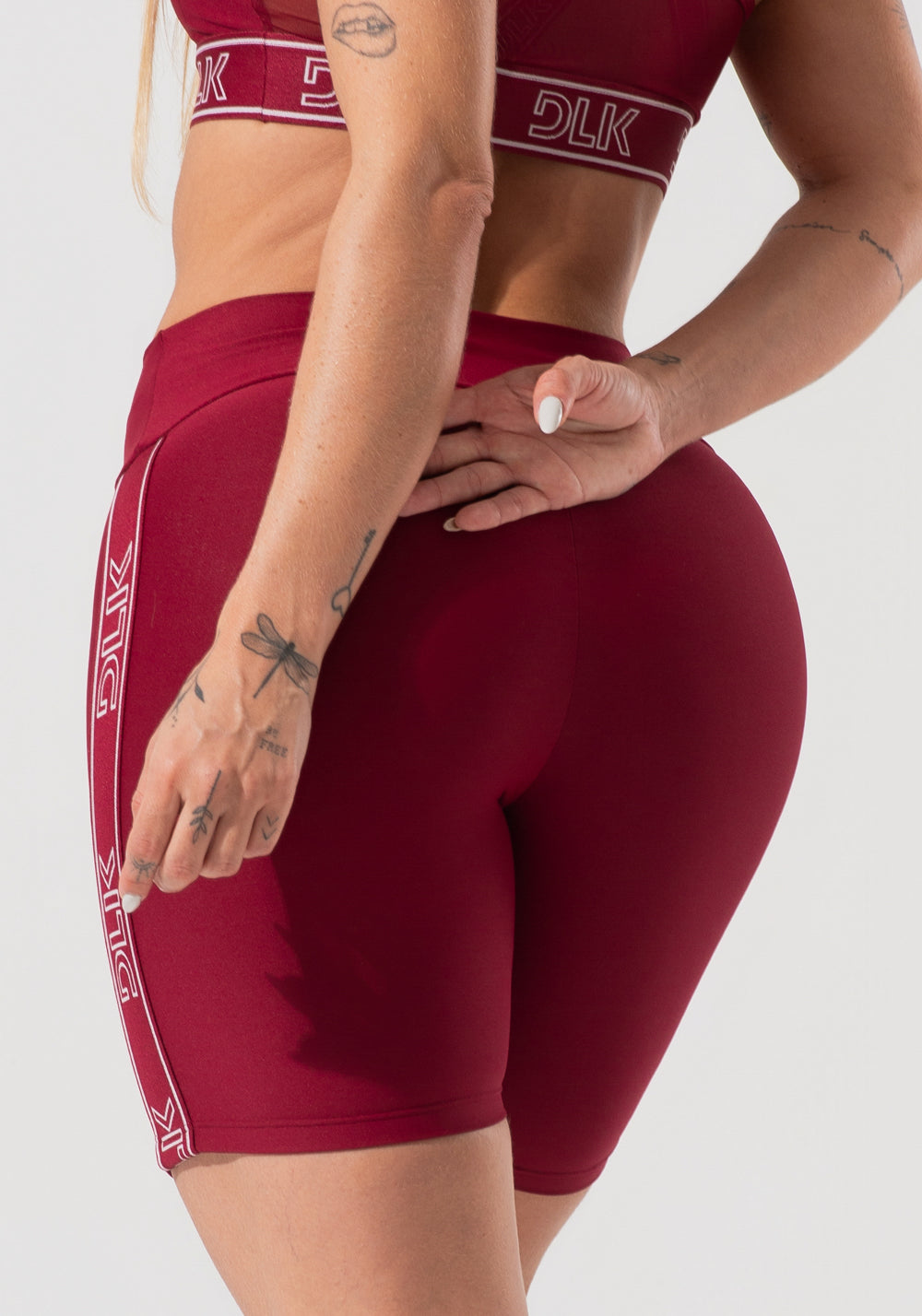 Bermuda Fitness Feminina Com Elástico Largo Lateral Activity Dlk Vermelho Cereja