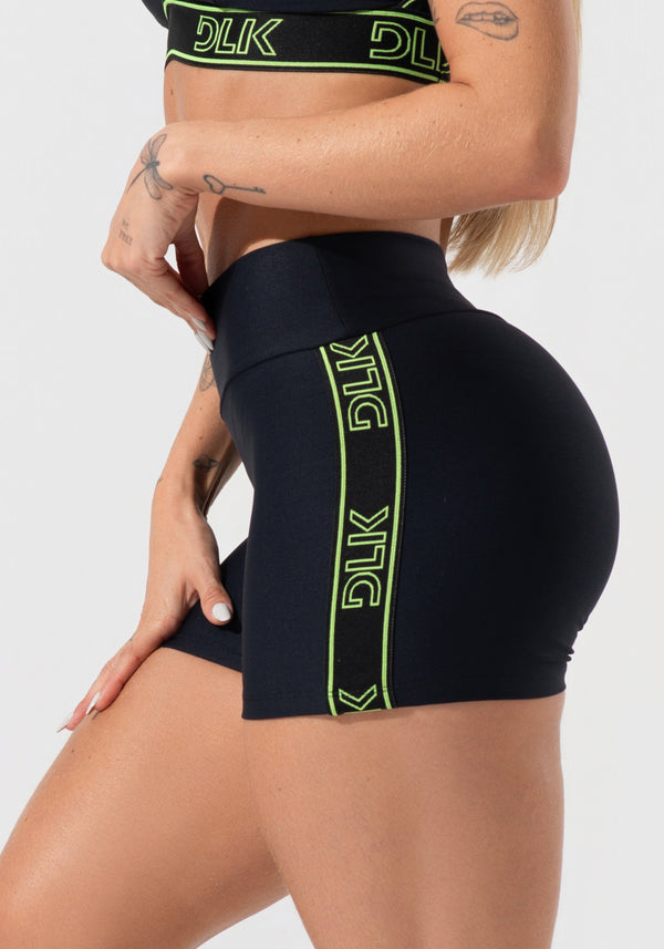 Short Fitness Feminino Com Elástico Lateral Activity Dlk Preto