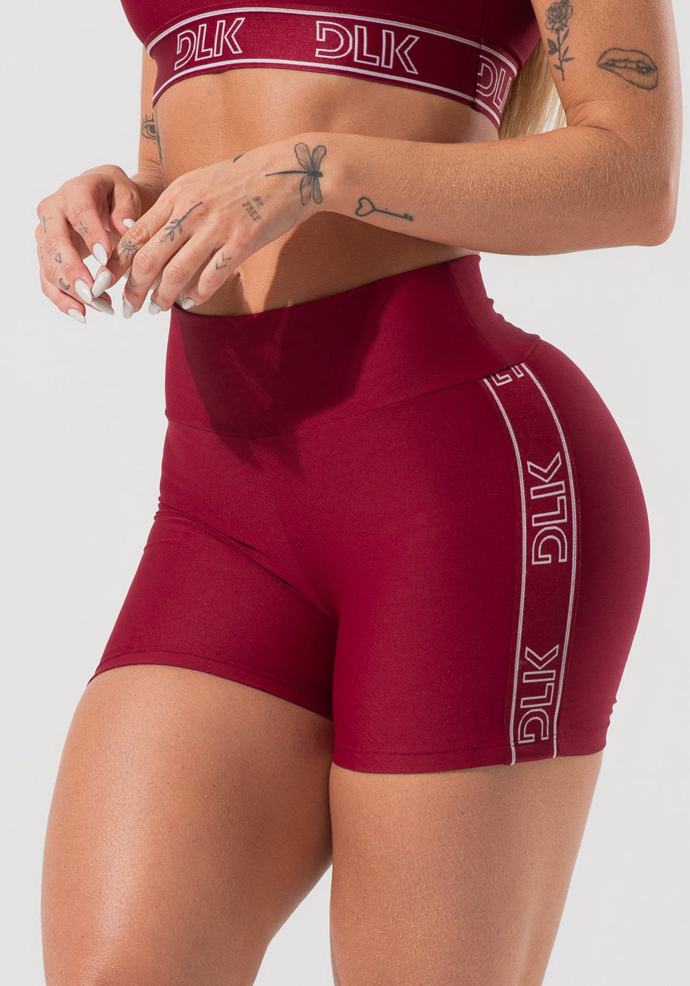 Short Fitness Feminino Com Elástico Lateral Activity Dlk Vermelho Cereja