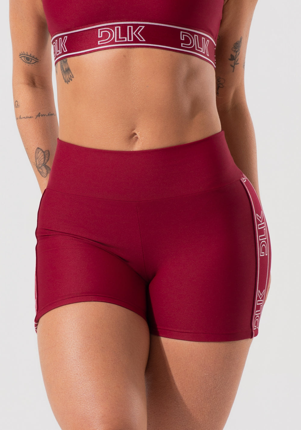 Short Fitness Feminino Com Elástico Lateral Activity Dlk Vermelho Cereja