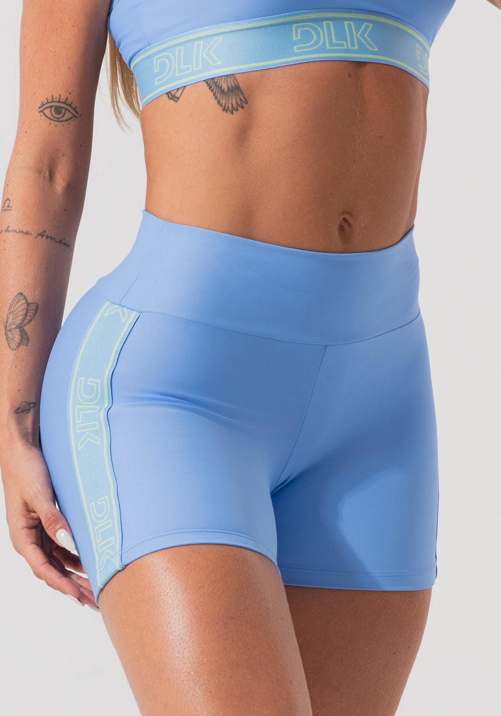 Short Fitness Feminino Com Elástico Lateral Activity Dlk Azul