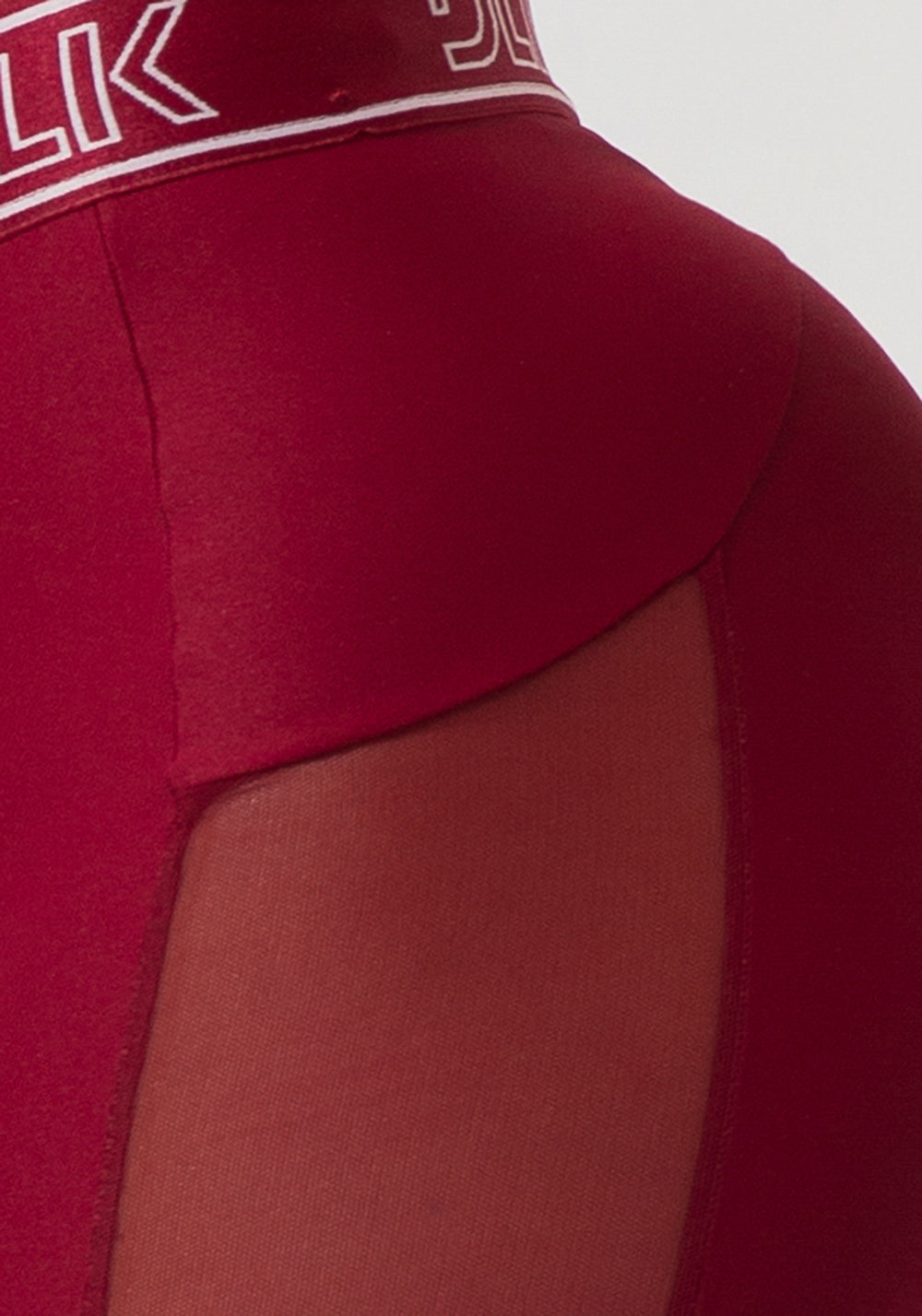 Legging Fitness Feminina Com Elástico No Cós E Tule Lateral Activity Dlk Vermelho Cereja
